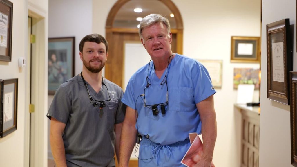 Dr. Kelly and Dr. Tharp meet in our Flowood dental clinic to discuss patient